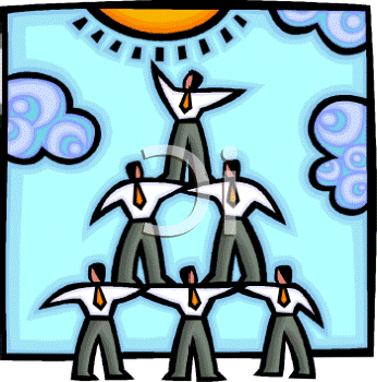 animation of people standing in a pyramid with the topmost person reaching for the sun, demonstrating the possibilities when we all work together.